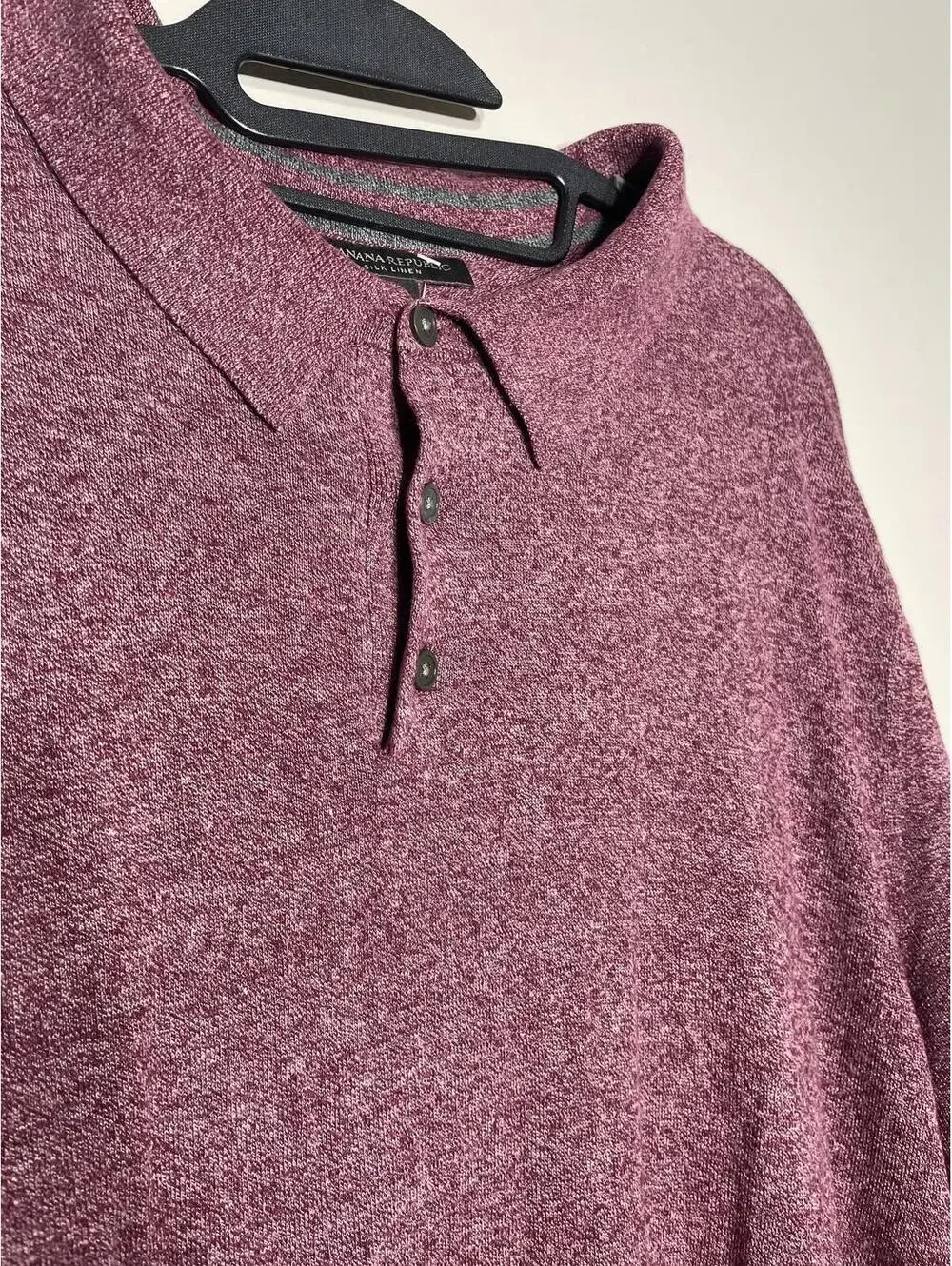Banana Republic Silk-Linen Luxury Knit Polo Quiet Lux Resort